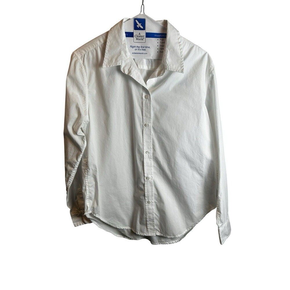 Quince White 100% Organic Cotton Long Sleeve Button Down Shirt Size Medium M